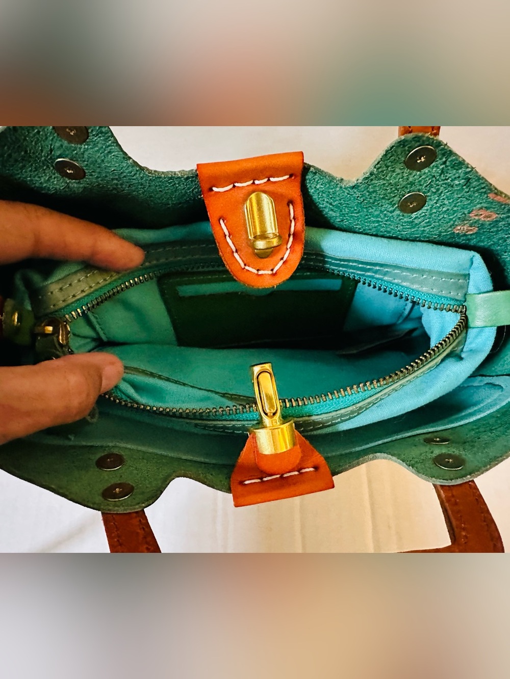 NWT 🌟 Old Trend (Modern Vintage) SPROUT LAND MINI TOTE (Aqua) - Picture 9 of 14